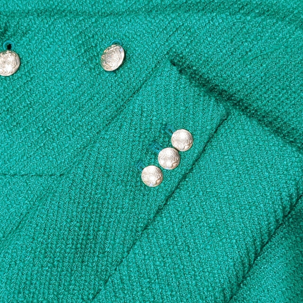 J. Crew School Boy Blazer Picnic Tweed Kelly Green Size 8 - Picture 11 of 17